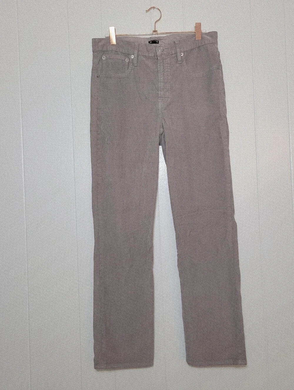 J Crew Corduroy Pant Vintage Slim Straight Leg Gray Ankle Crop Cotton Lyocell 28